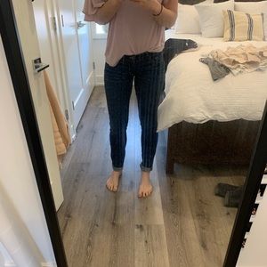 Low rise dark wash lucky brand skinny jeans